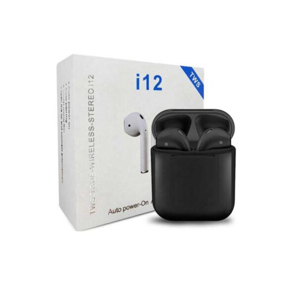 i12 TWS Airpods matte black - 5.0 Touch Control Eurbuds